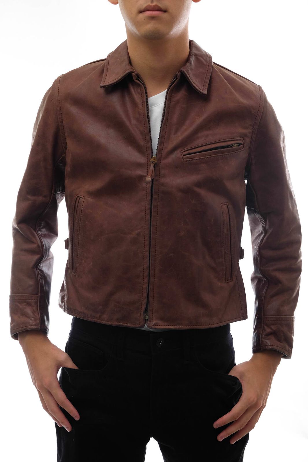 エアロレザー／Aero LETHER シングルライダース ジャケット JKT アウター メンズ 男性 男性用 レザー 革 本革 ブラウン 茶  HIGHWAYMAN ハイウェイマン