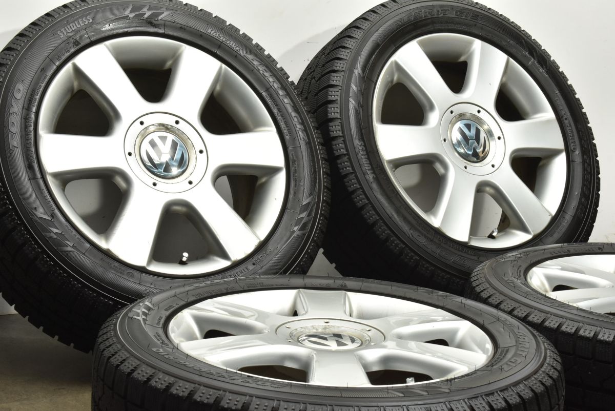 バリ溝 スタッドレス フォルクスワーゲン ゴルフ トゥーラン 純正 16in 6.5J 50 トーヨー オブザーブ ガリット GIZ 205|55R16
