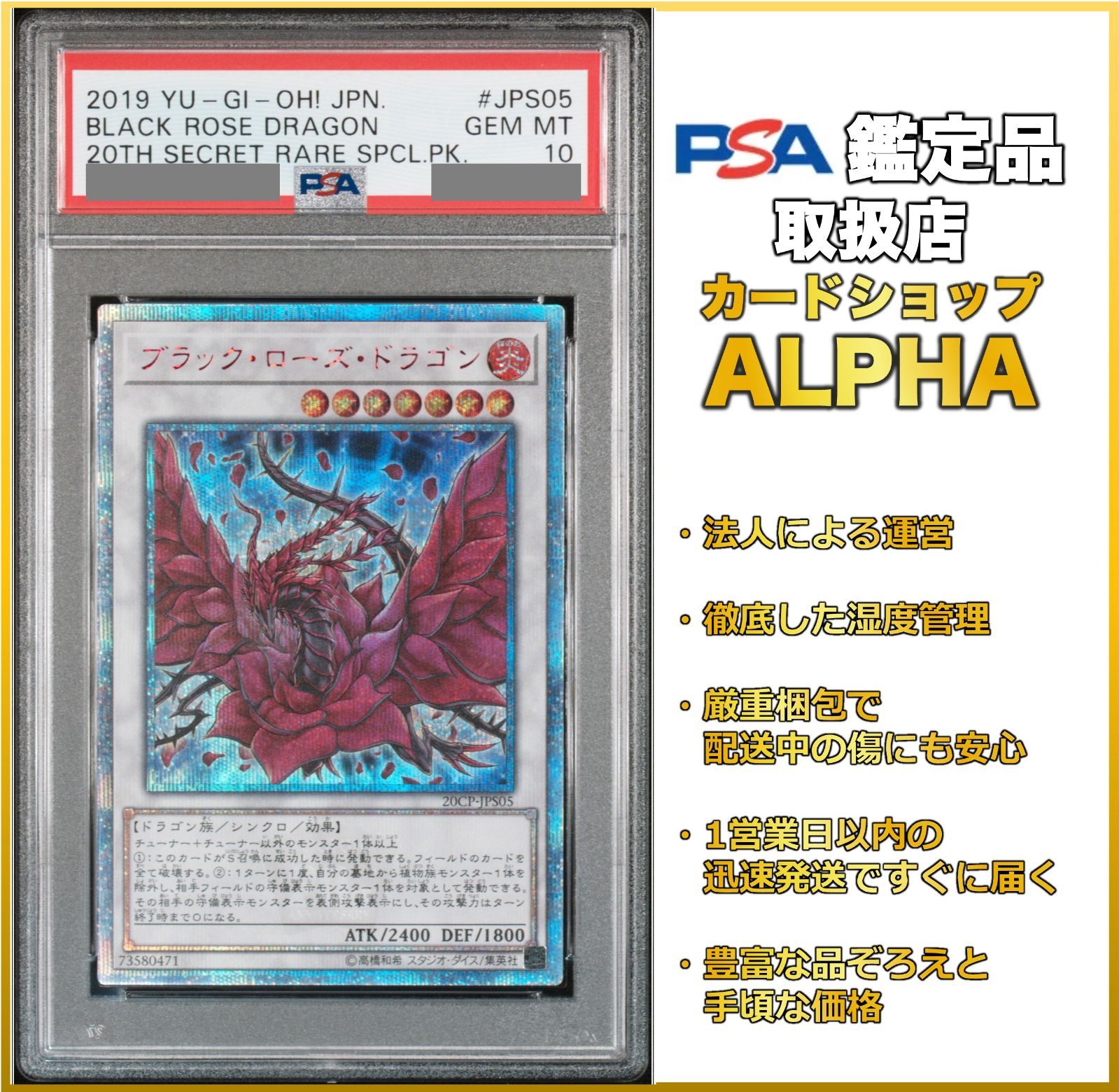 PSA10】 遊戯王 ブラック・ローズ・ドラゴン 20th-JPS05 - Card Shop