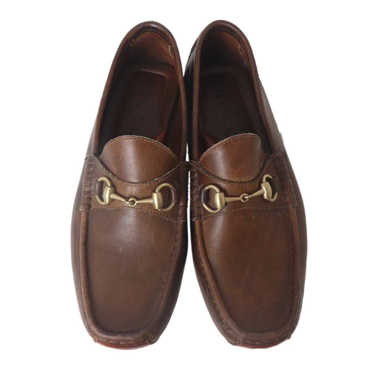 GUCCI グッチ ホースビット レザー ローファー メンズ ブラウン