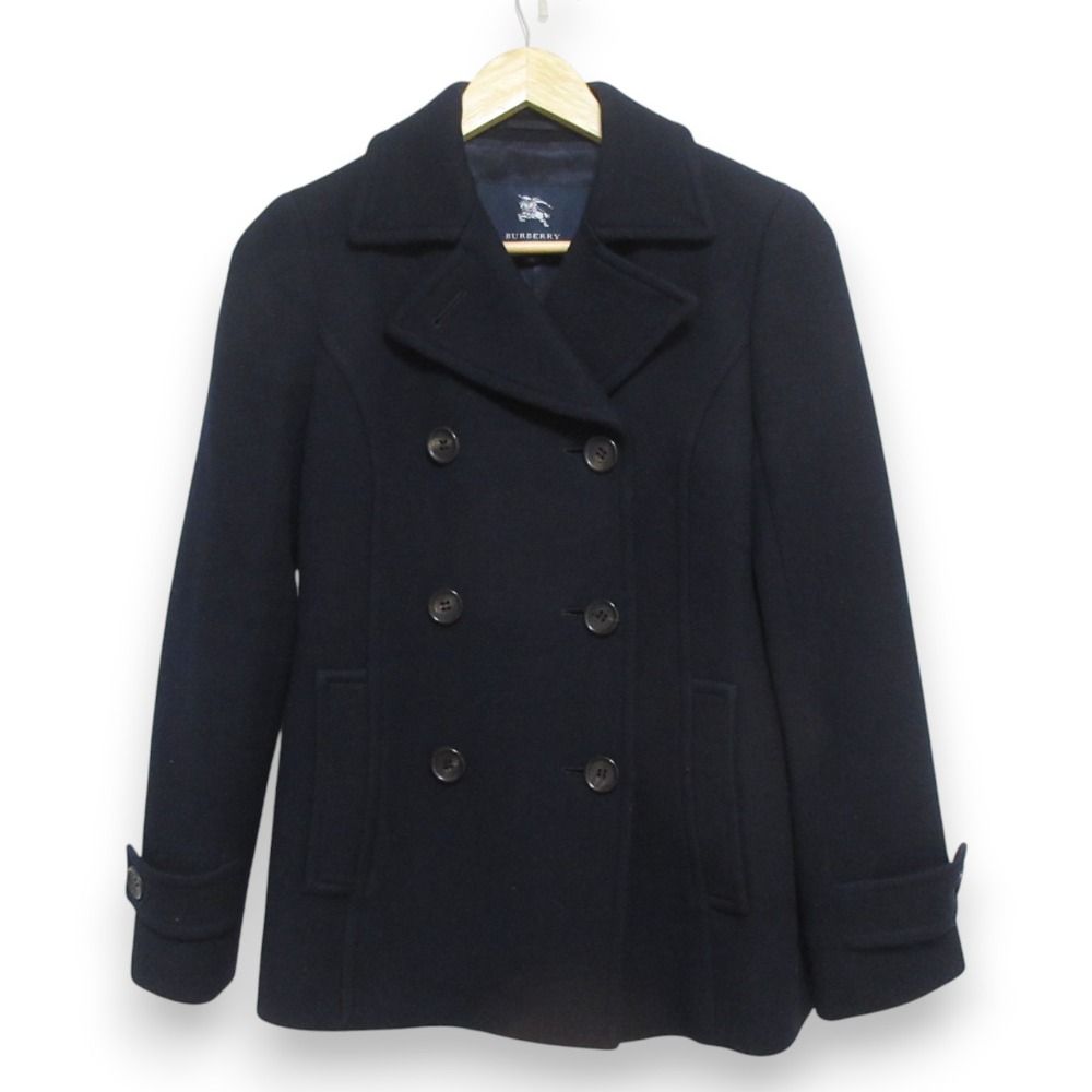 未使用✨　バーバリー　ロンドン　ウール　カシミヤ　ダブル　ピーコート　40 美品】バーバリー ロンドン 羊毛カシミアピーコート 未使用