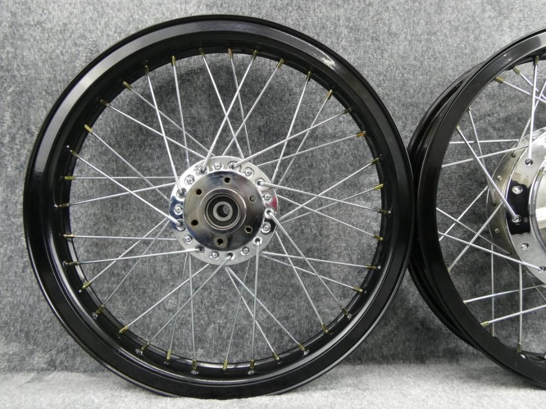 GS400 Hリム スポークホイール ブラック / 黒 銀 - メルカリ