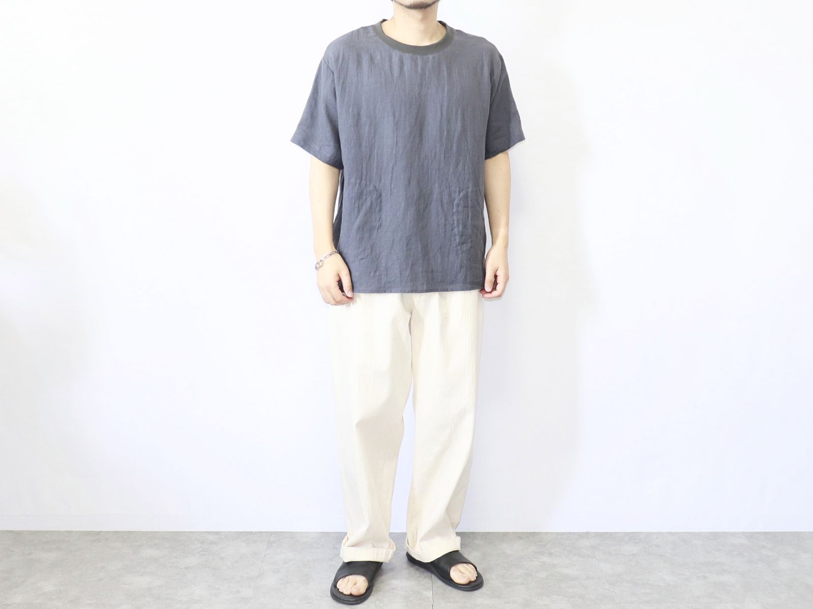 have a good day / S/S LINEN SHIRT - GY/S-eastgate.mk