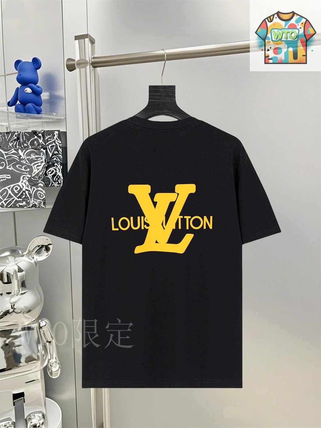 LOUISVUITTONロゴ プリントTシャツ Louis Vuitton ロゴプリント 半袖Tシャツ グリーン