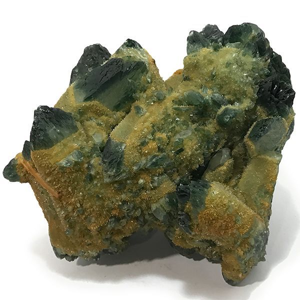 パワーストーン 水晶クラスター緑色染め加工 120x120x115mm 2300ｇ