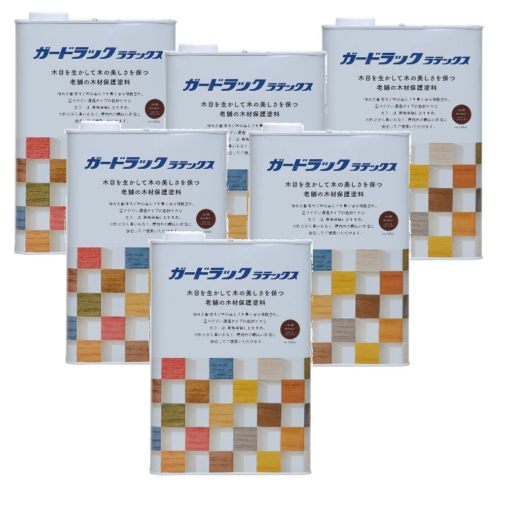 和信ペイント ガードラック ラテックス ＬＸ−３ チーク 3.5kg ６缶セット - 4
