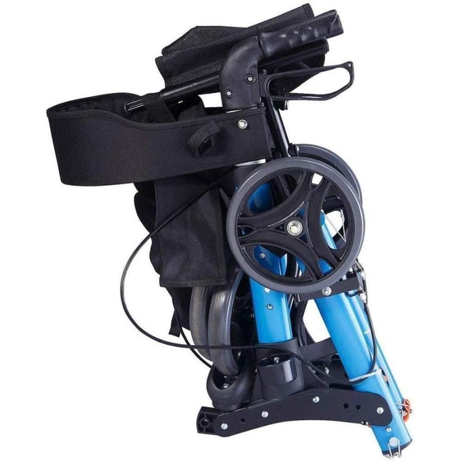 人気推薦◆ウォーキングエイドシニア折りたたみ式歩行器4輪ローリングシートバッグ付きショッピングカートモビリティエイド成人シニア高齢