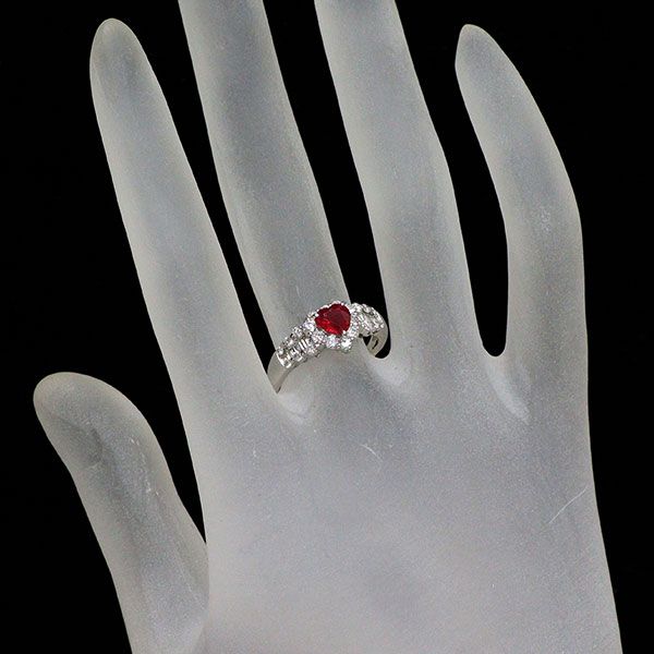 Pt900　ルビー　ダイヤ　リング　D0.55ct　R0.51ct　15.5号 Pt900 ルビー指輪 ルビーリング R 1.02ct D 1.50ct 12.0g 13号
