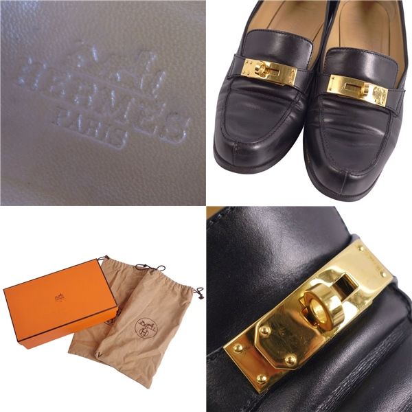 HERMES エルメス モカシン デスタン ケリー金具 ローファー HERMES - エルメス HERMES ローファー デスタン モカシン ケリー金具