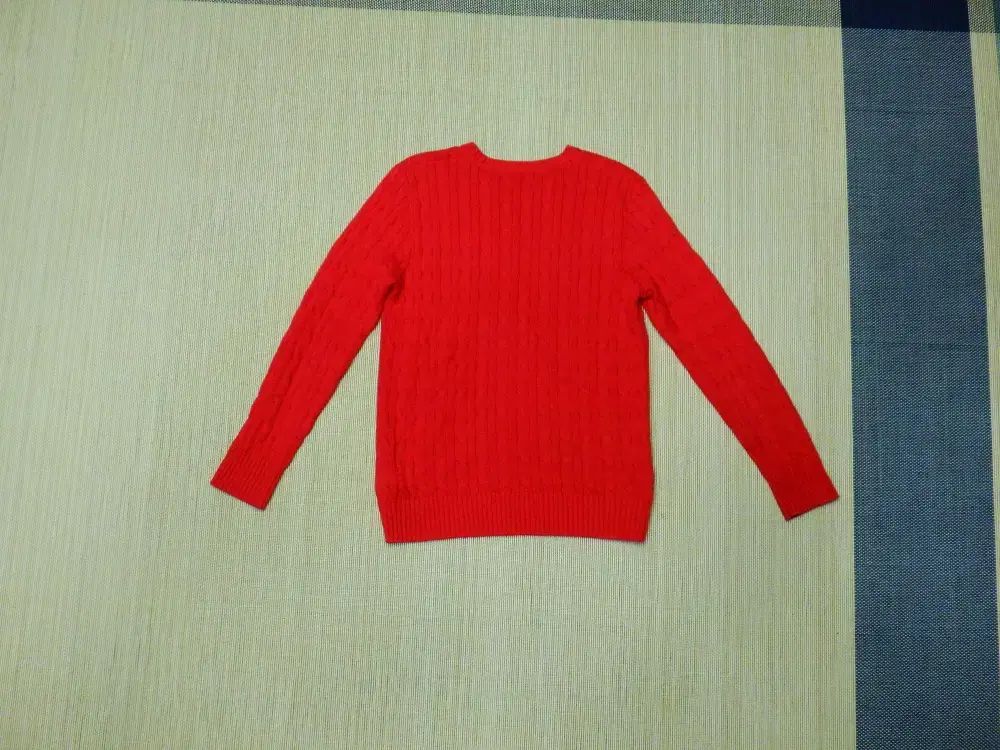 L 14-16 ポロ ラルフローレンキッズ ラウンド ケーブル編み コットン ニット