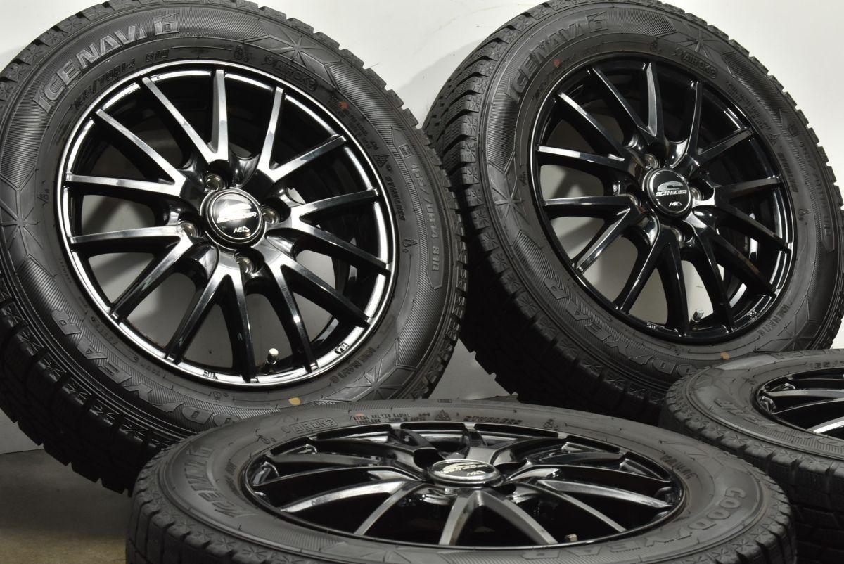 交換用に MID シュナイダー 14in 4.5J 45 PCD100 アイスナビ6 165 70R14 アクア ヴィッツ マーチ ポルテ デミオ ソリオ スイフト