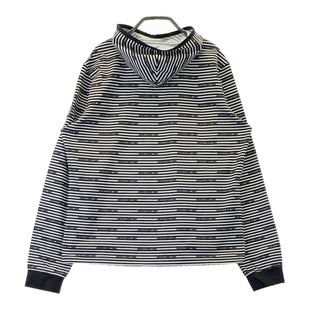 AND PER SE アンパスィ フード付 ジップジャケット サイズ：L AND PER SE アンパスィ フード付 ジップジャケット ボーダー柄