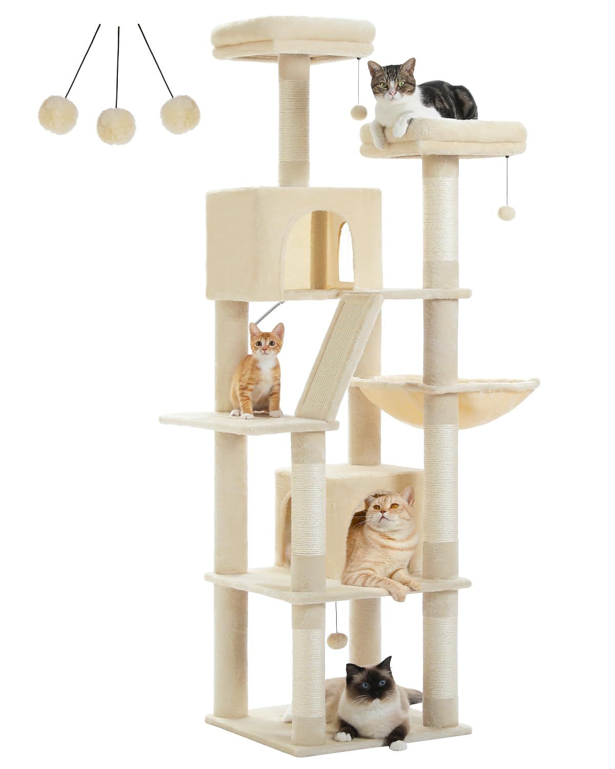 数量限定】PAWZ Road キャットタワー 大型猫用 スリム 多頭飼い