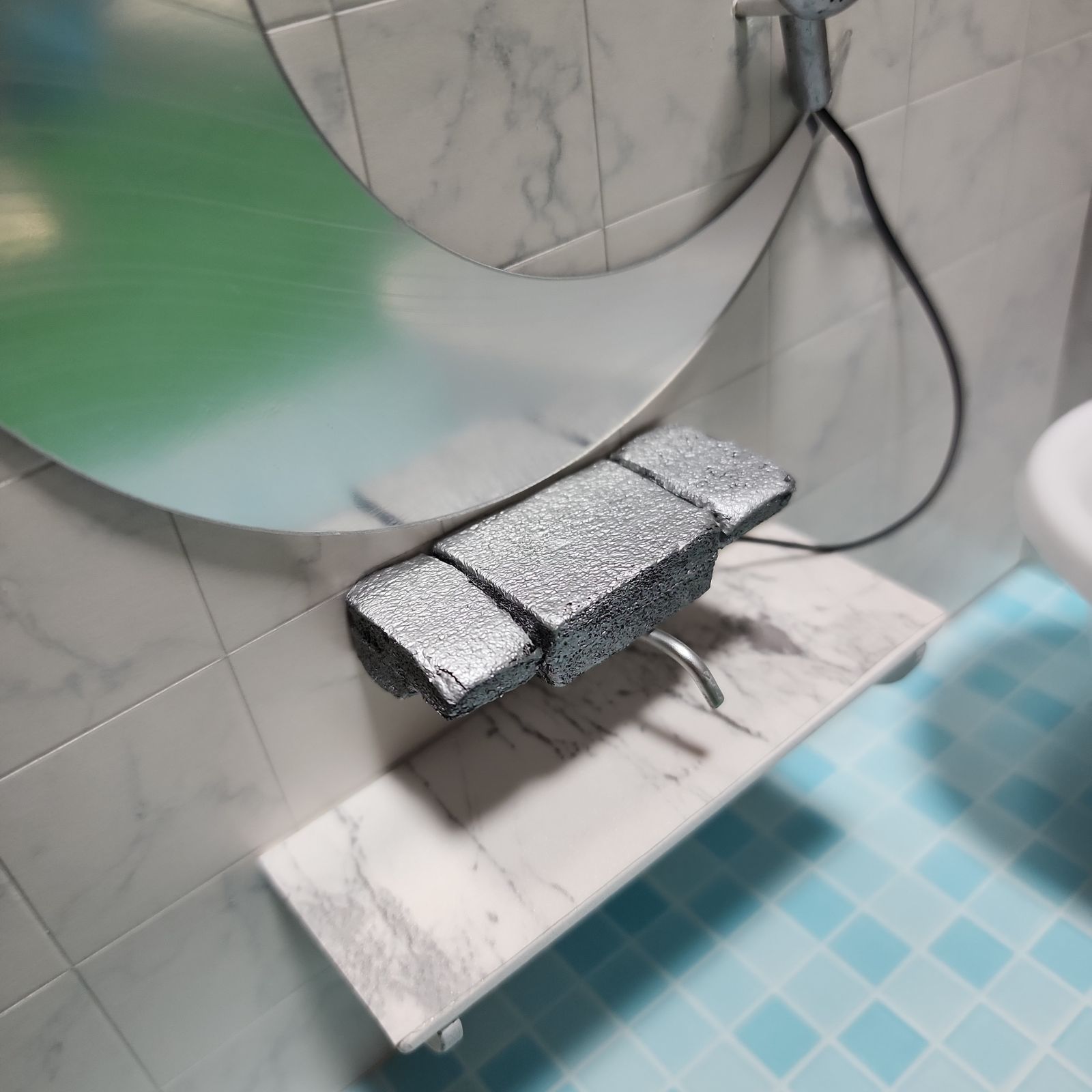 A支店 月のお風呂 お風呂 バスルーム ハンドメイド ドールハウス 背景ボード ミニチュア フィギュア