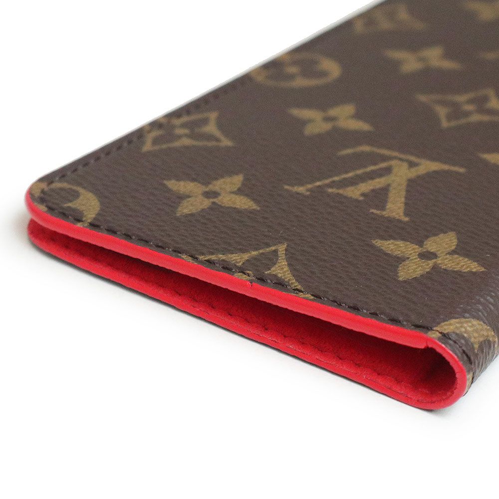 ルイ ヴィトン iphone6+ フォリオ 携帯 スマートフォンケース モノグラム ルージュ ブラウン レッド 赤 茶 M61630 箱付 LOUIS VUITTON（中古）