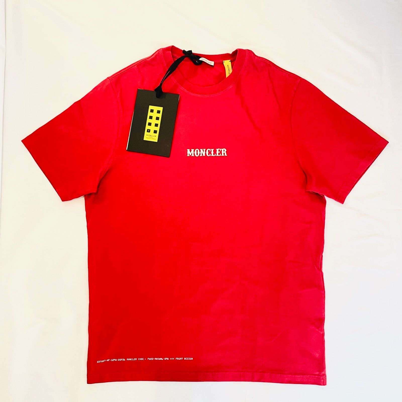 未使用 MONCLER モンクレール 22年 Tシャツ M コットン レッド H209U8C00003 タグ付き