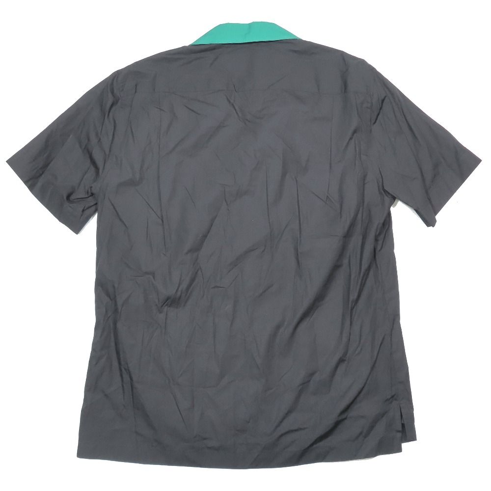 ♥ DOLCE-GABBANA ドルチェアンドガッバーナ オープンカラー ボウリングシャツ 半袖 プリント カットソー 38 ブラック グリーン メンズ 古着