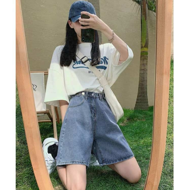 ☆なつ☆ 夏 3 ボタン ハイウエスト デニム 半ズボン ショートパンツ デニム