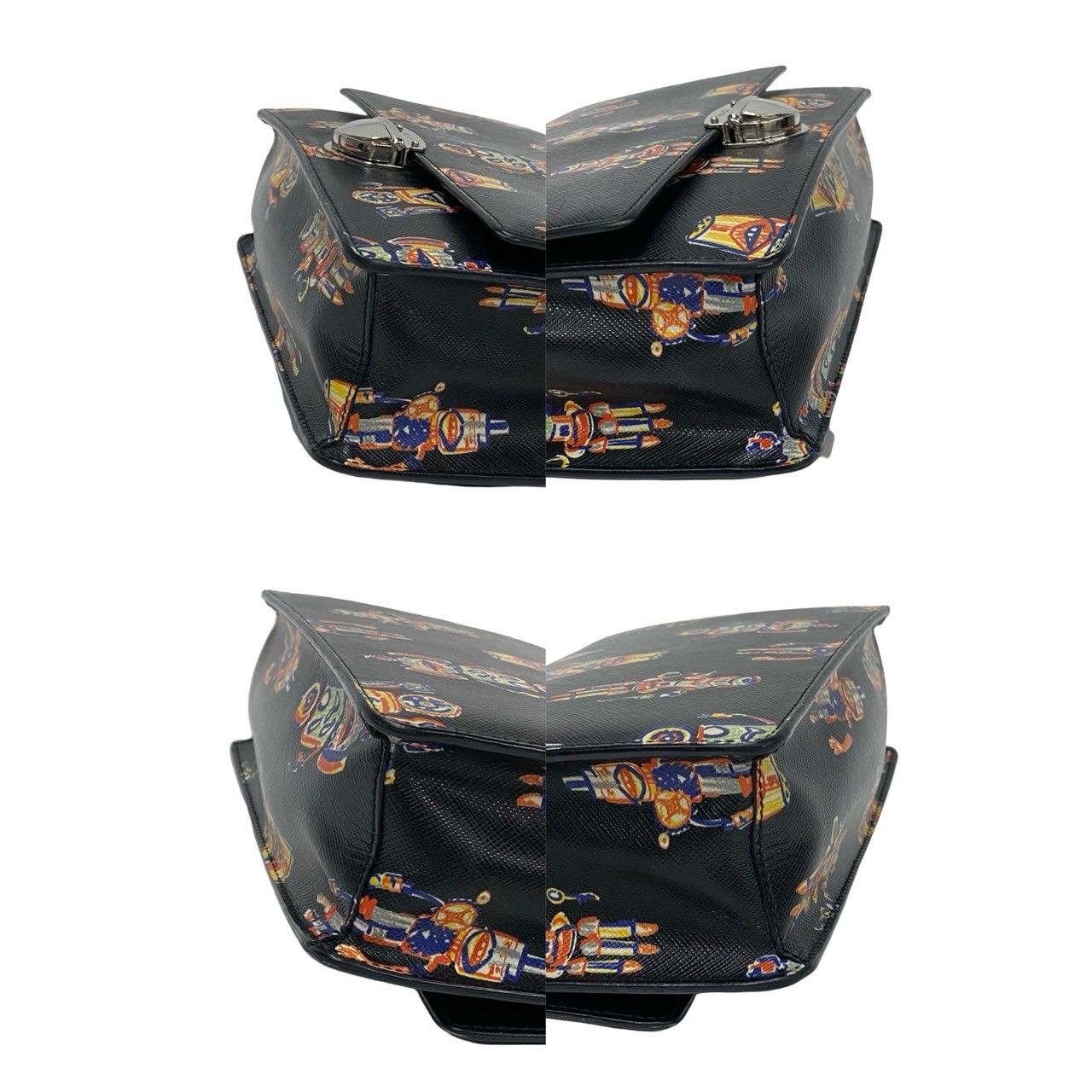 極 美品 保存袋付 PRADA プラダ ロボット プリント 柄