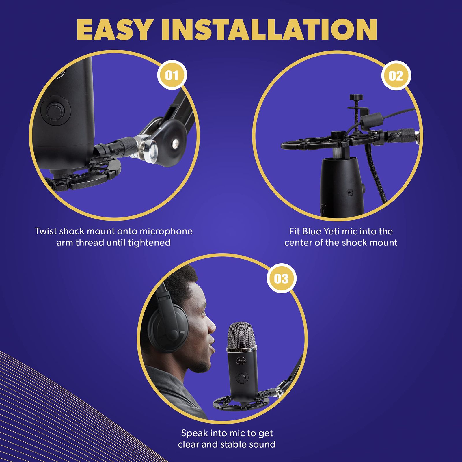 Auphonix ショックマウント Blue Yeti and Snowball マイク用