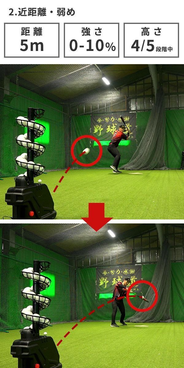 連続30球バッティング！スローボールピッチングマシン 野球 練習 BBCH