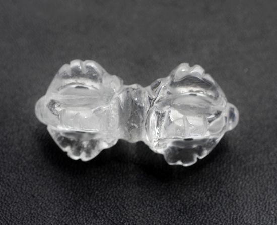水晶バジュラ 金剛杭 (43mm) 穴あり 天然水晶 チベット密教法具