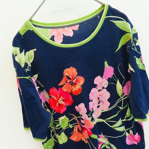 レオナール LEONARD カットソー Tシャツ 花柄 ボタニカル