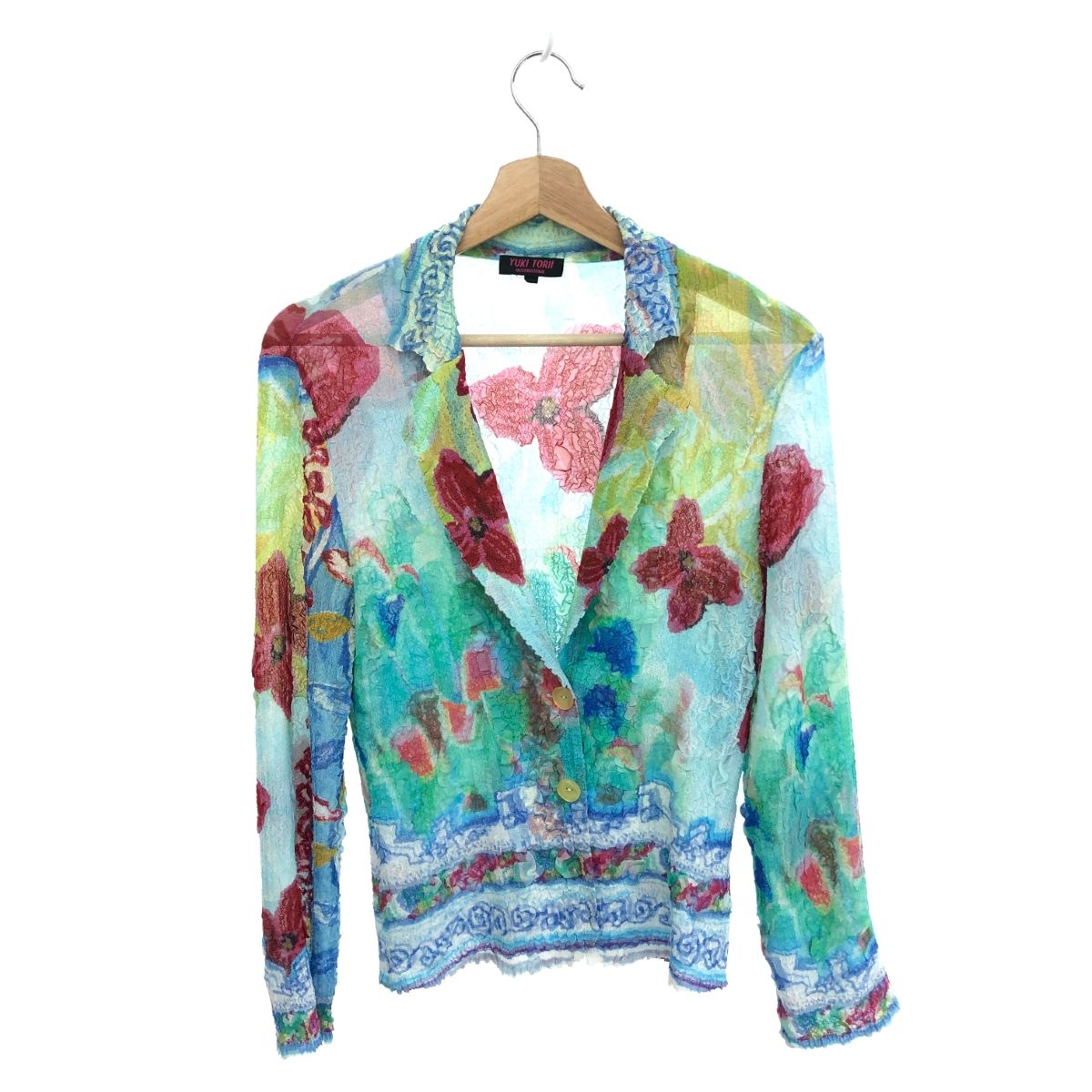YUKI TORII ユキトリイ プリーツ加工 カーディガン サイズ:40 マルチ
