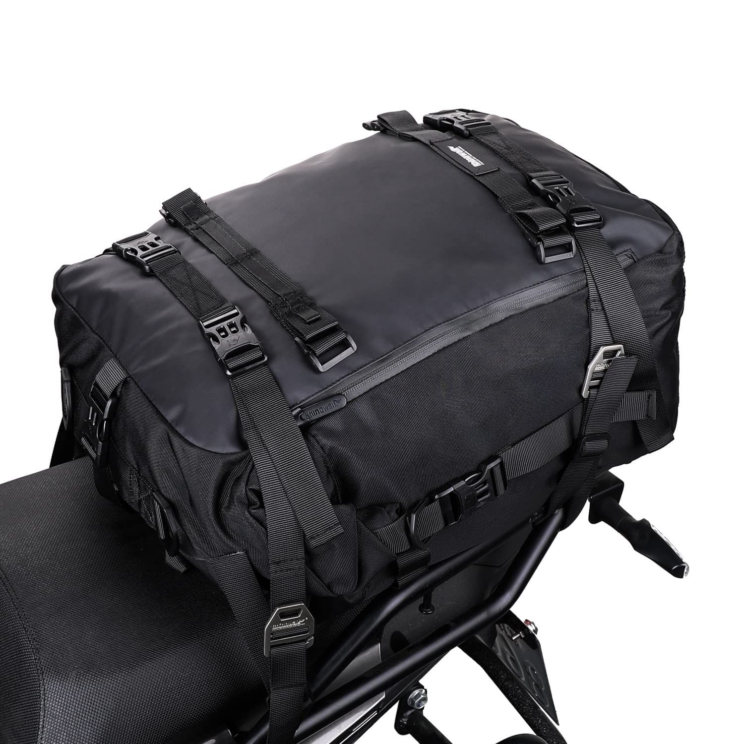 Rhinowalkバイク用 シートバッグ ツーリングバッグ 30L 多機能の防水トランクのオートバイの座席袋のオートバイのサドル バッグの専門のオートバイの付属品 - 黒