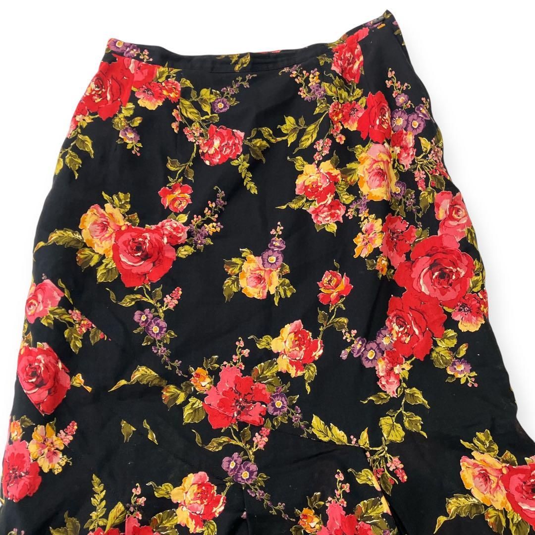 インゲボルグ KANEKO ピンクハウス 花柄 ロング スカート M〜L