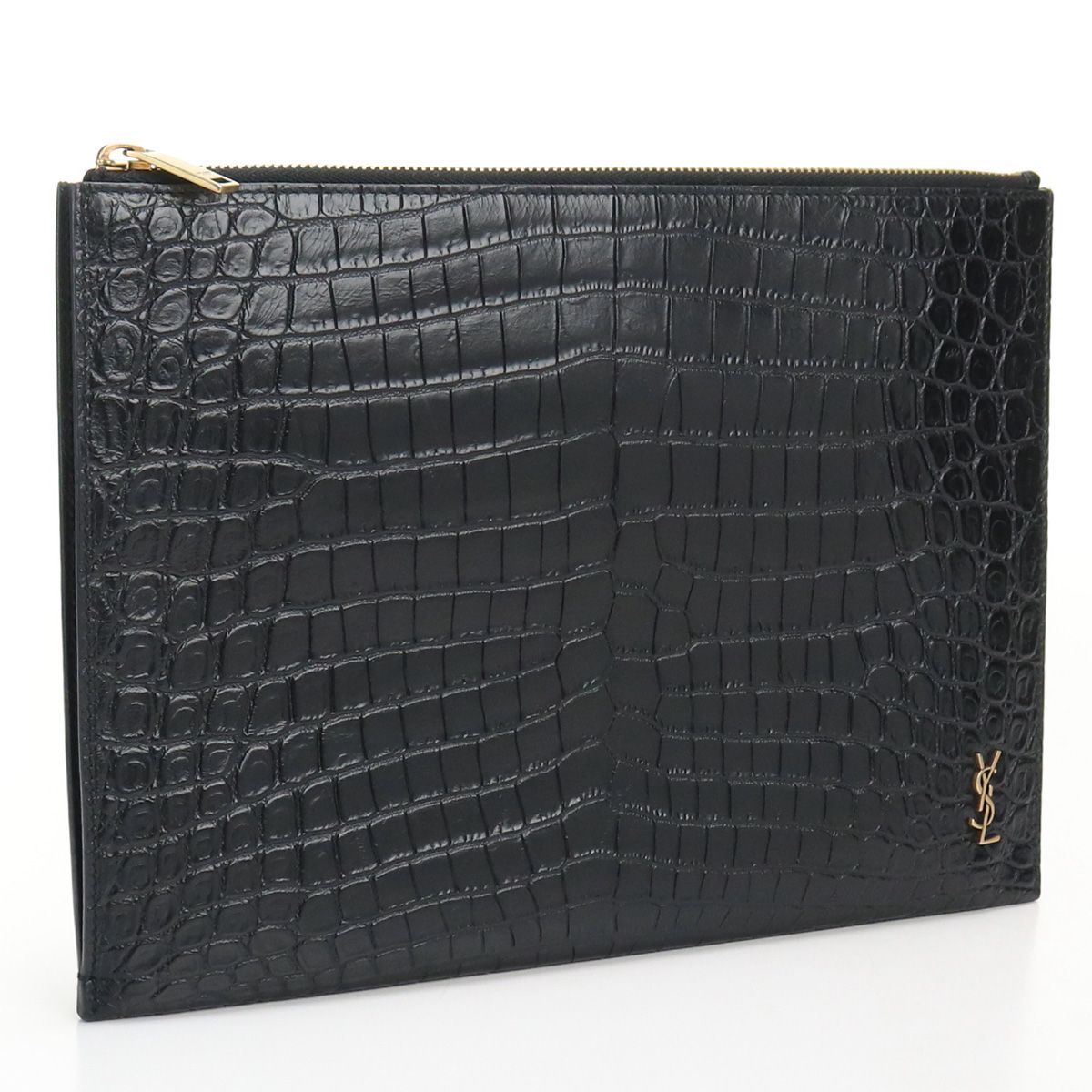 週末特別値下げSAINTLAURENT サンローラン クラッチバッグ クロコ型 SAINT LAURENT サンローラン クラッチバッグ 607779 クラッチバッグ