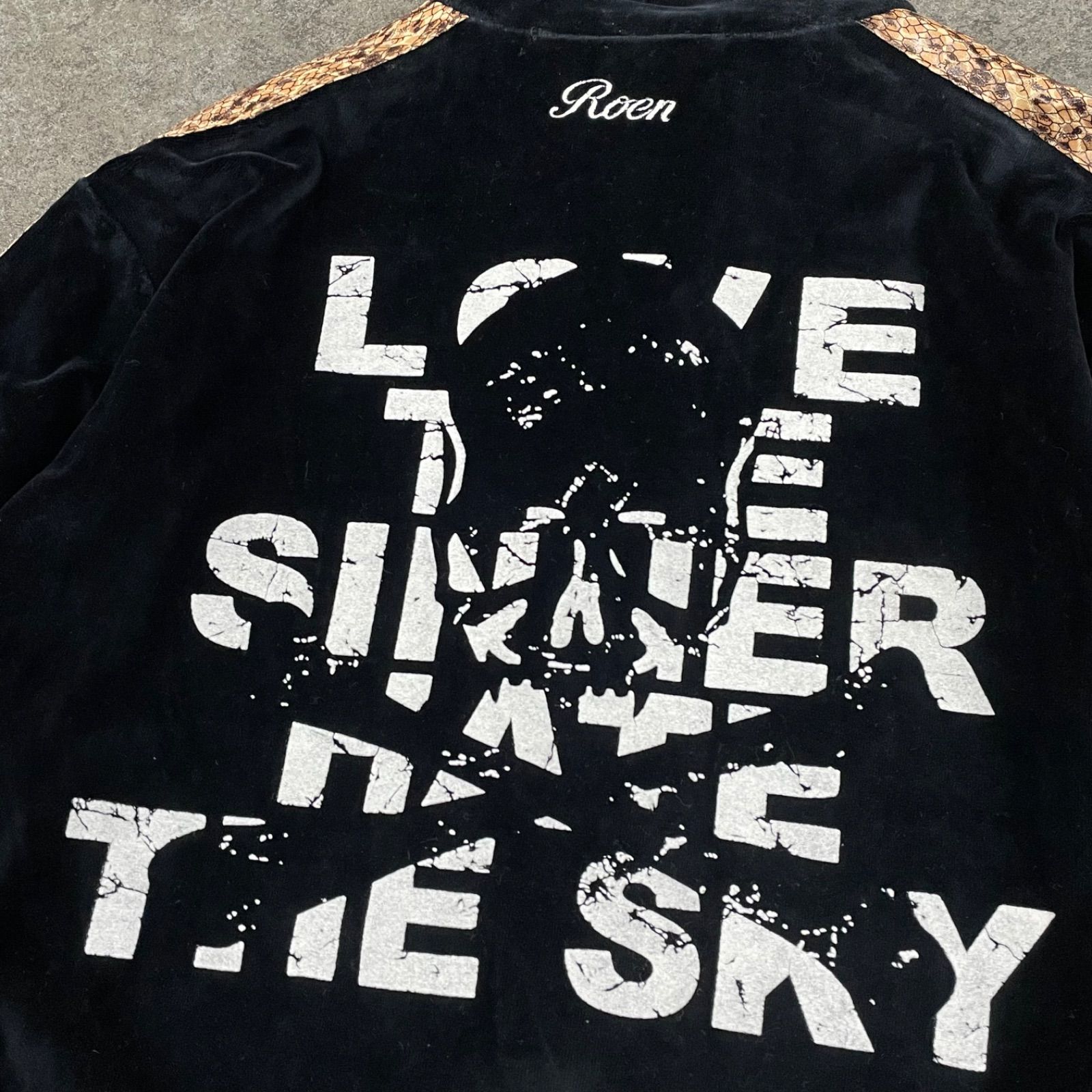 Roen Velour Track Jacket Blouson Black Skull y2k ロエン ベロア