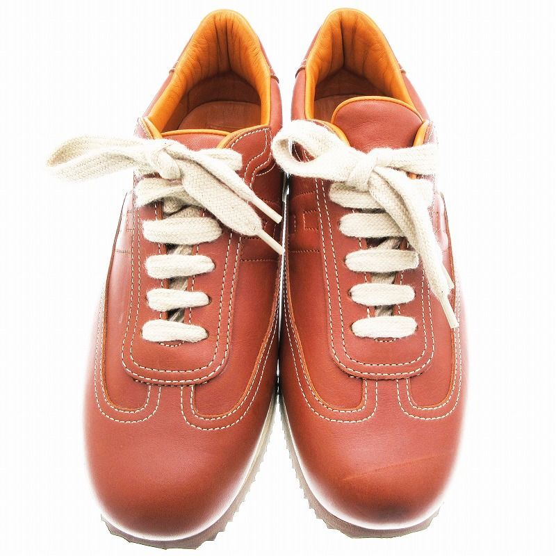 エルメス HERMES クイック スニーカー レザー ローカット ステッチ 