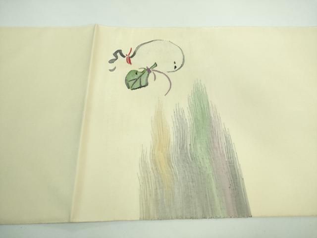 平和屋本店□極上 太鼓柄袋帯 布袋様 蒸栗色地 逸品 DZAA5301kh5