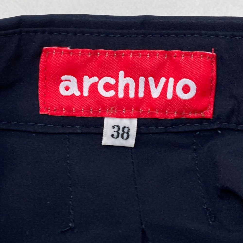 ARCHIVIO アルチビオ 長袖 モックネック シャツ 36 ネイビー ゴルフ