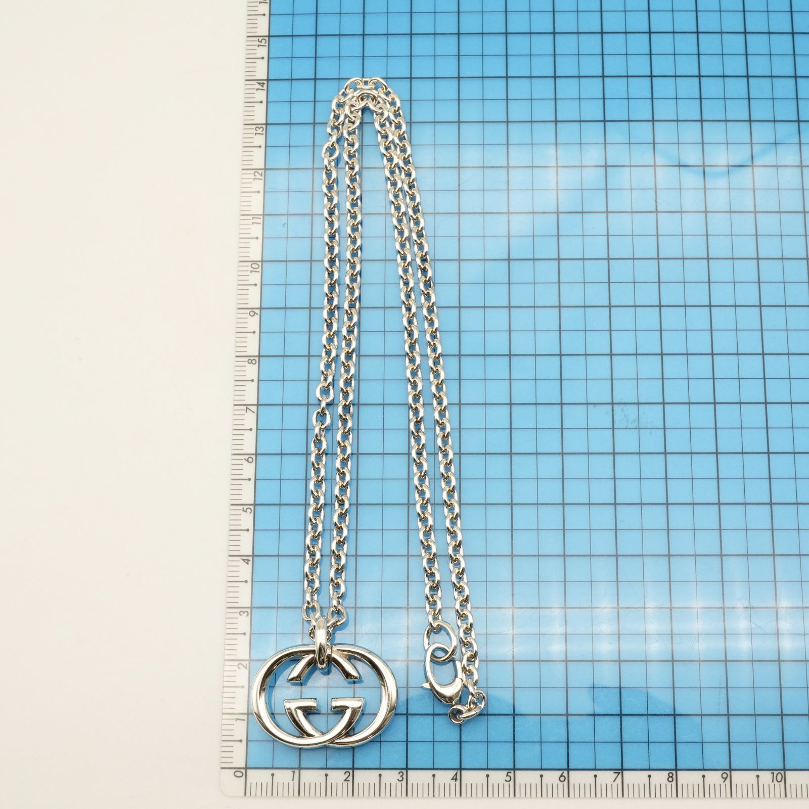 極美品 グッチ インターロッキング シルバー ペンダント/24-5513S