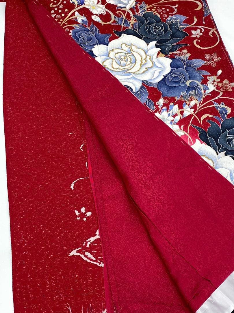 振袖 仮絵羽 舞台衣装 刺繍 金彩 正絹 未仕立て品 八掛付き MOK938 -