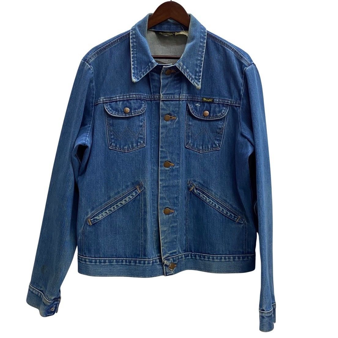 ジャケット・アウター 80s Wrangler 74136PW Denim JKT 42 Long VINTAGE Wrangler 42L Denim Jean Jacket -74136NV Made in USA