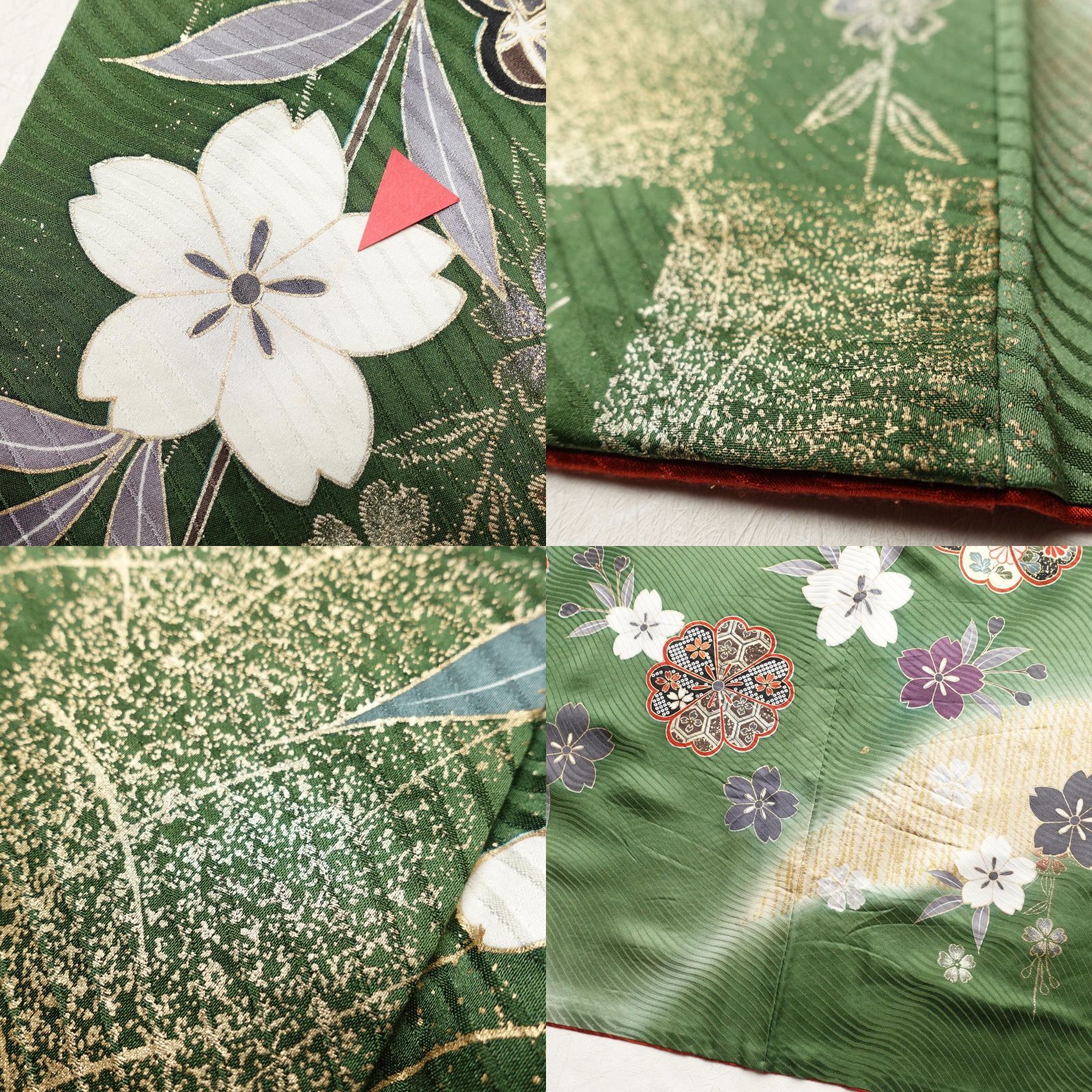 中古 振袖 綸子 正絹 古典柄 金駒刺繍 袷仕立て 身丈167cm 裄丈 中古 振袖 綸子 正絹 古典柄 金駒刺繍 袷仕立て 身丈167cm 裄丈