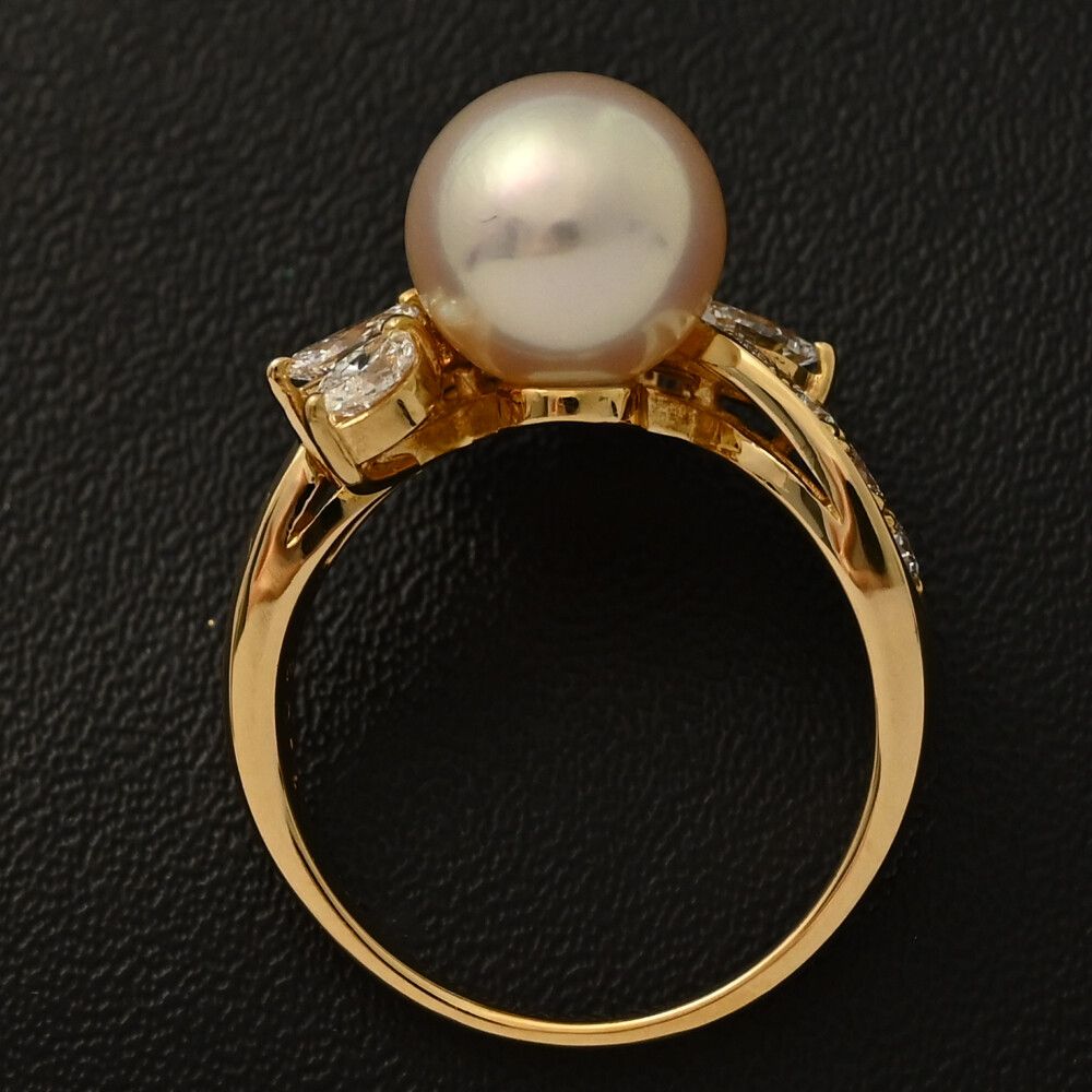 機能的 Φ9.2mm TASAKI PEARL タサキ･田崎真珠 アコヤ真珠|パール ダイヤモンド リング･指輪|K18YG|750-5.9g|FD 1.03ct|12.5号 ♀ S レディース 589917 【大割引SALE】
