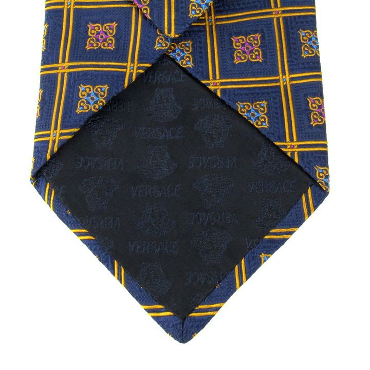 【美品】Versace ヴェルサーチ ネクタイ メデューサ シルク ネイビー GIANNI VERSACE ヴェルサーチ メデューサ バロック シルクネクタイ