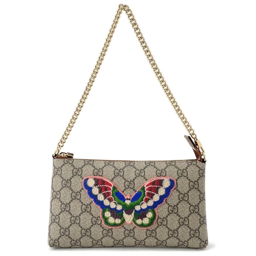 ◇グッチ◇456866/PVC×レザー/GGスプリーム/ポーチ/バッグ/ブランド グッチ ハンドバッグ GGスプリーム ホリデーコレクション