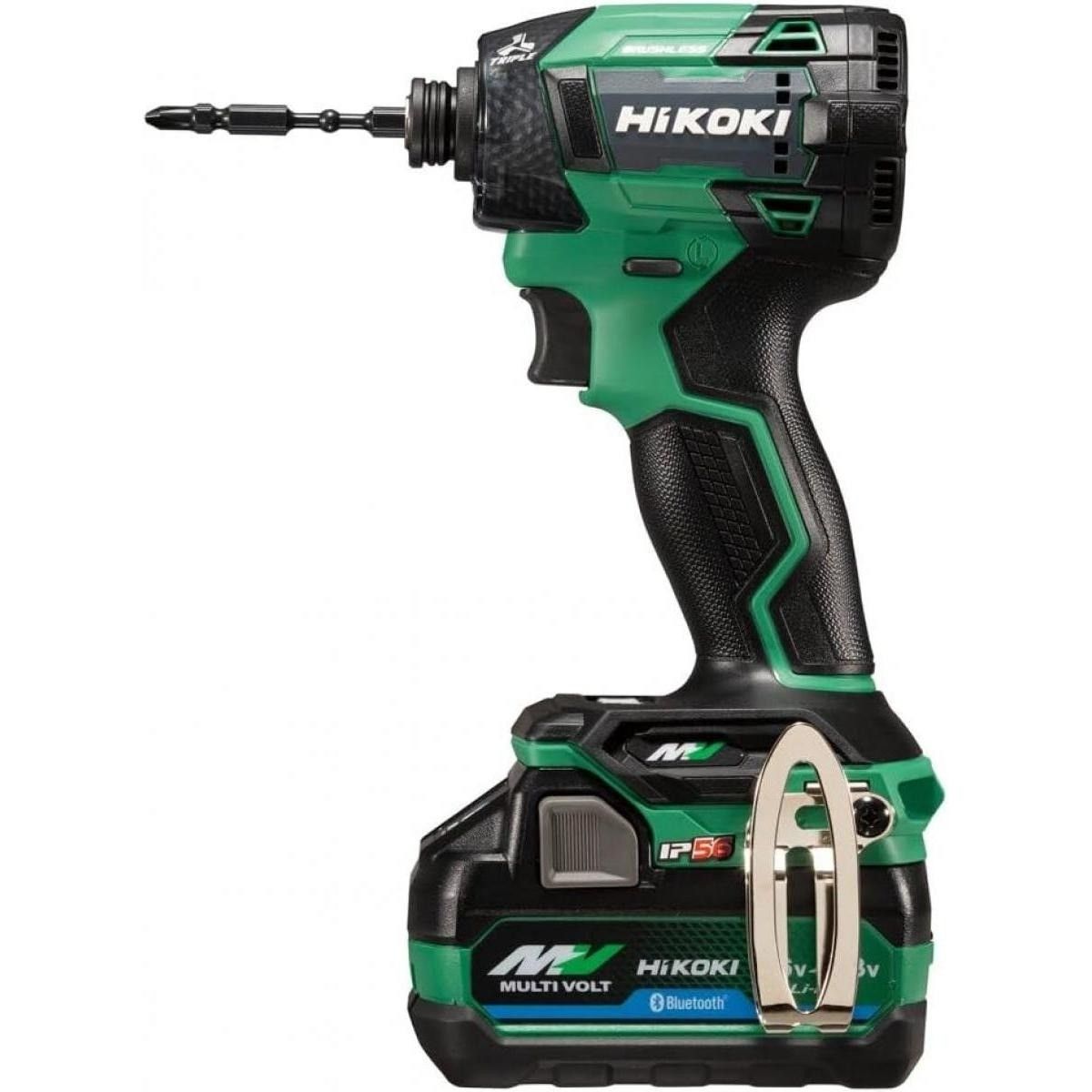 純正フルセット HIKOKI WH36DD 2XHLSZ コードレスインパクトドライバ 36V マルチボルト アグレッシブグリーン BSL36A18BX リチウムイオン電池 2個 充電器 UC18YDML 電池カバー ケース ビット