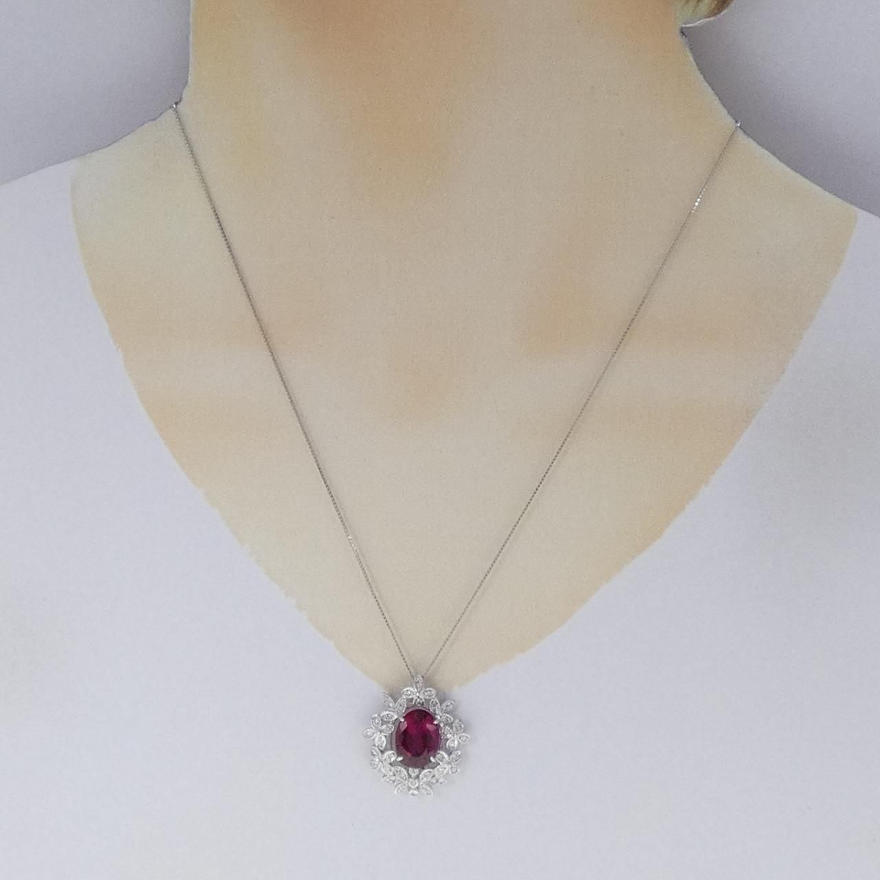K18YG ルベライトトルマリン＆ダイヤモンド ネックレストップ ビズー公式】ルベライト×ダイヤモンド K18/K10/PTネックレス