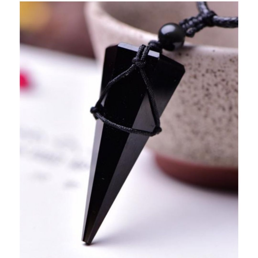 SHOPS】黒曜石 オブシディアン ネックレス 首飾り 黒 バランス G063