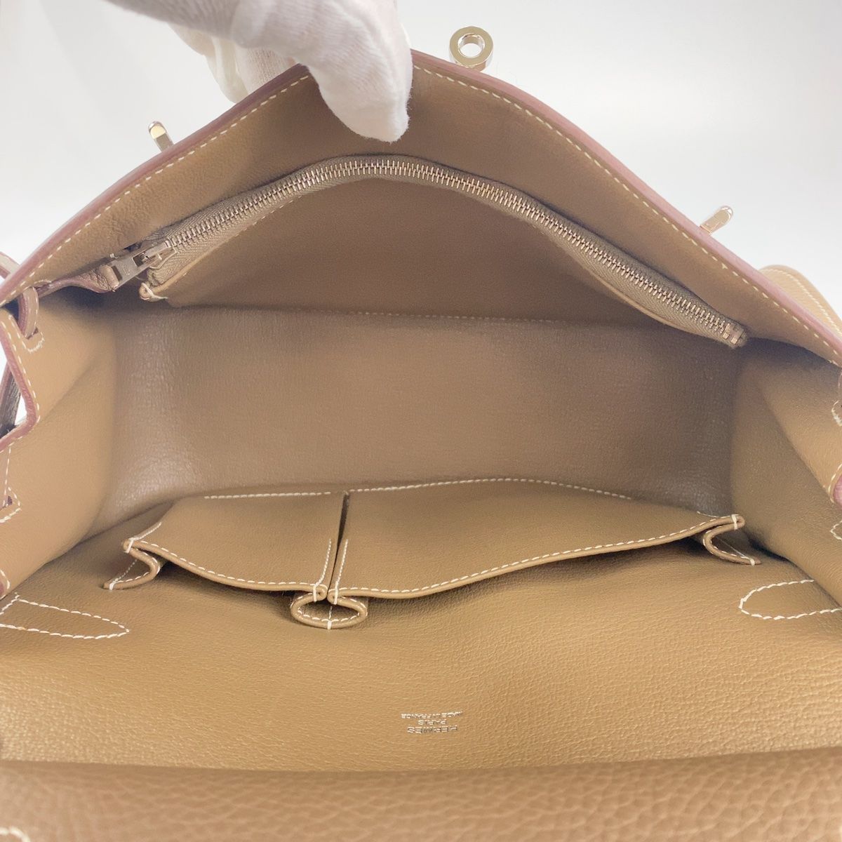 超美品 HERMES エルメス ジプシエール28 エトゥープ シルバー金具 