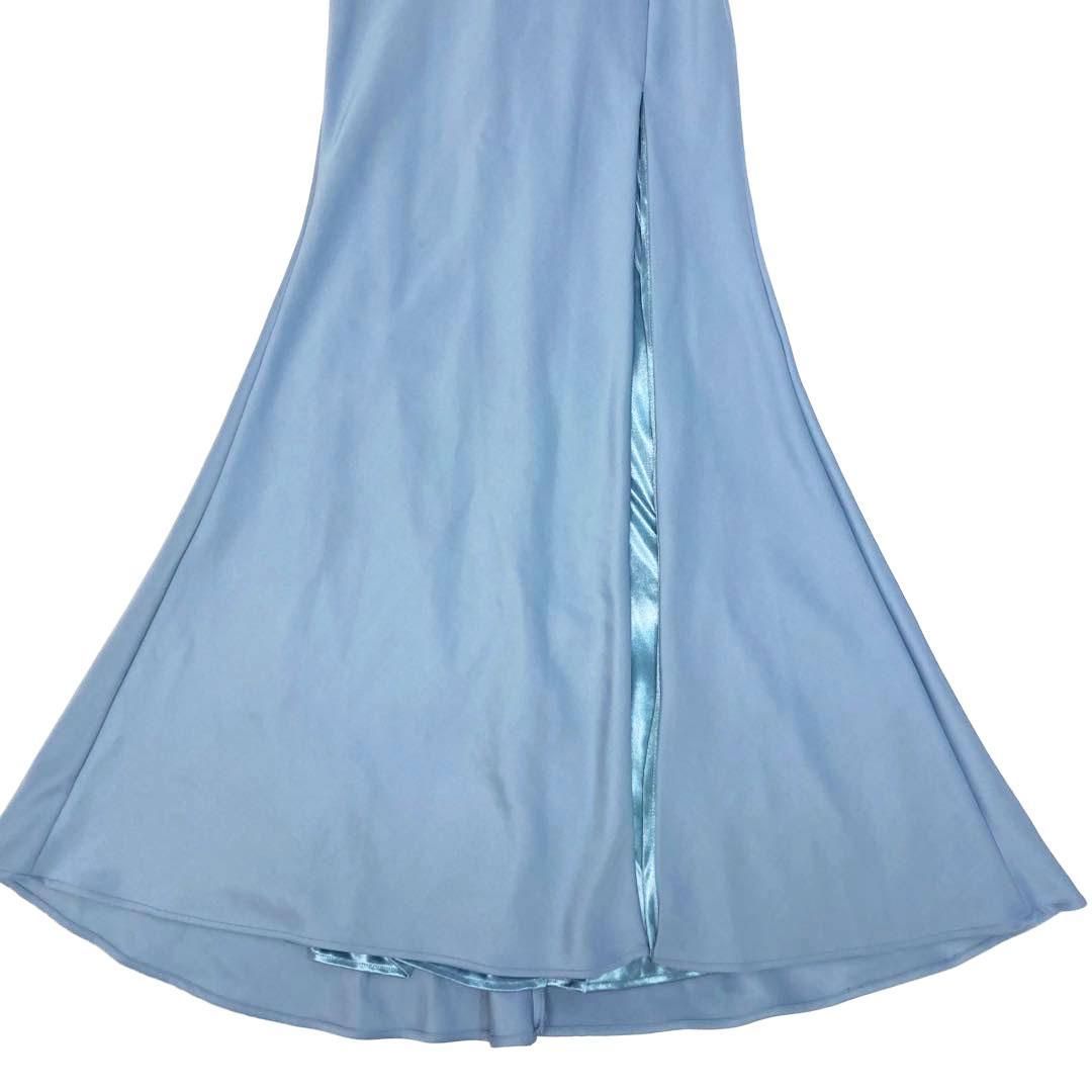 IRMA イルマ ビジュー シアー スリット ロングドレス ブルー sugar IRMA/イルマ】ビジュー/ 刺繍/ シアー/ 切替/ スリット/ ロング