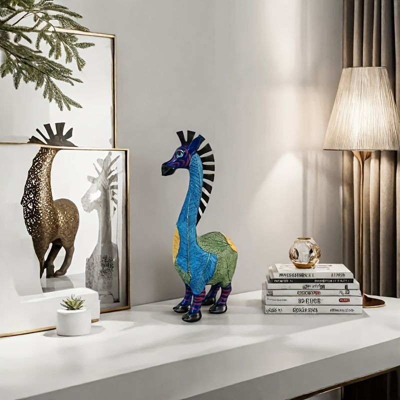オブジェ 置物 カラフルなシマウマ しまうま アニマルオブジェ おしゃれ モダン インテリア リビング ダイニング 玄関 寝室 装飾 オーナメント 樹脂 プレゼント ギフト オシャレ 棚装飾