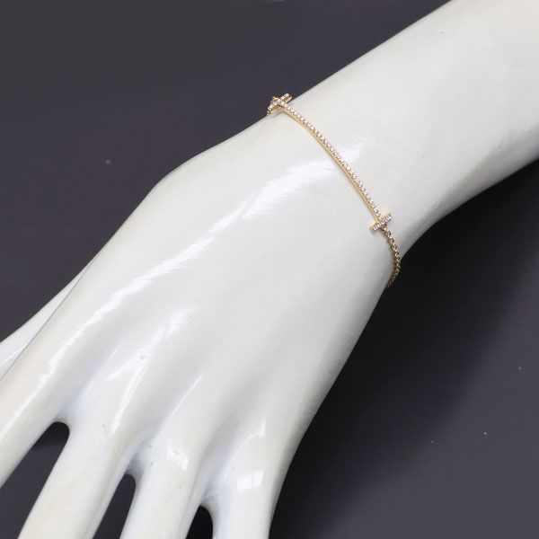 ティファニー K18YG ダイヤモンド ブレスレット Tスマイル TIFFANY&Co