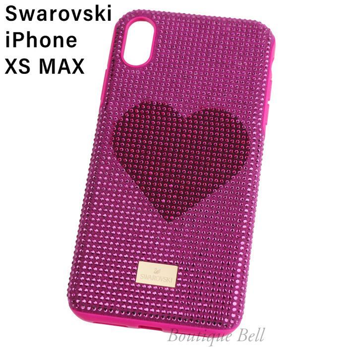 Swarovski】スワロフスキー ピンクハートiPhoneXSMAXケース - モバイル